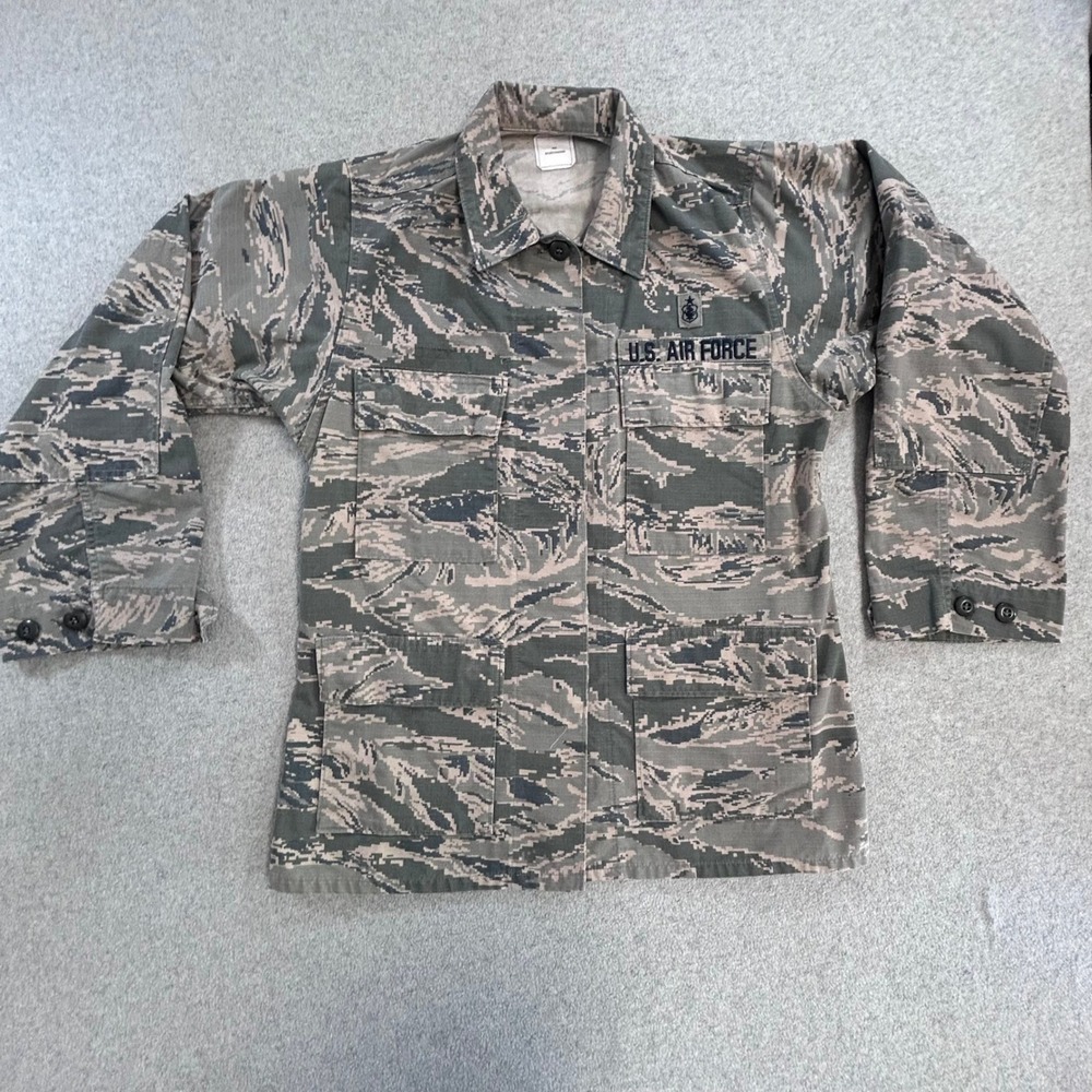 US Air Force ABU Utility Jacket Womens 8R Camo Digital Tiger Stripe Military‎
